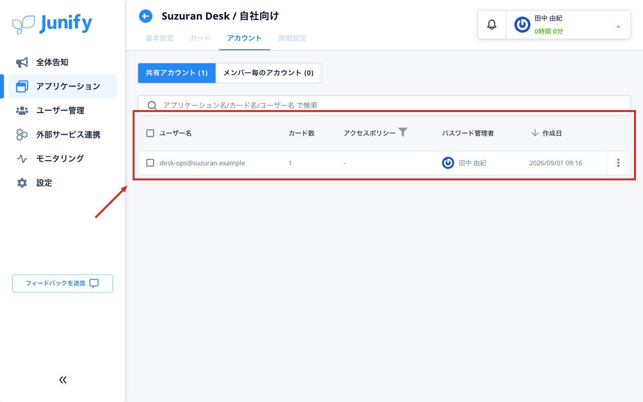 アプリのアカウントの一覧。アカウントごとにパスワードを管理する人が出ている